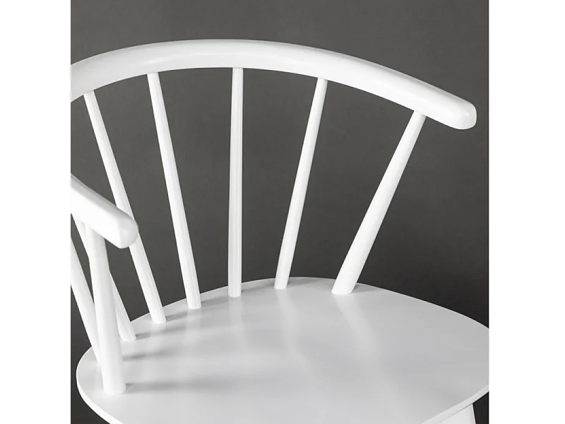 Bobby chaise de salle à manger avec accoudoirs bois blanc