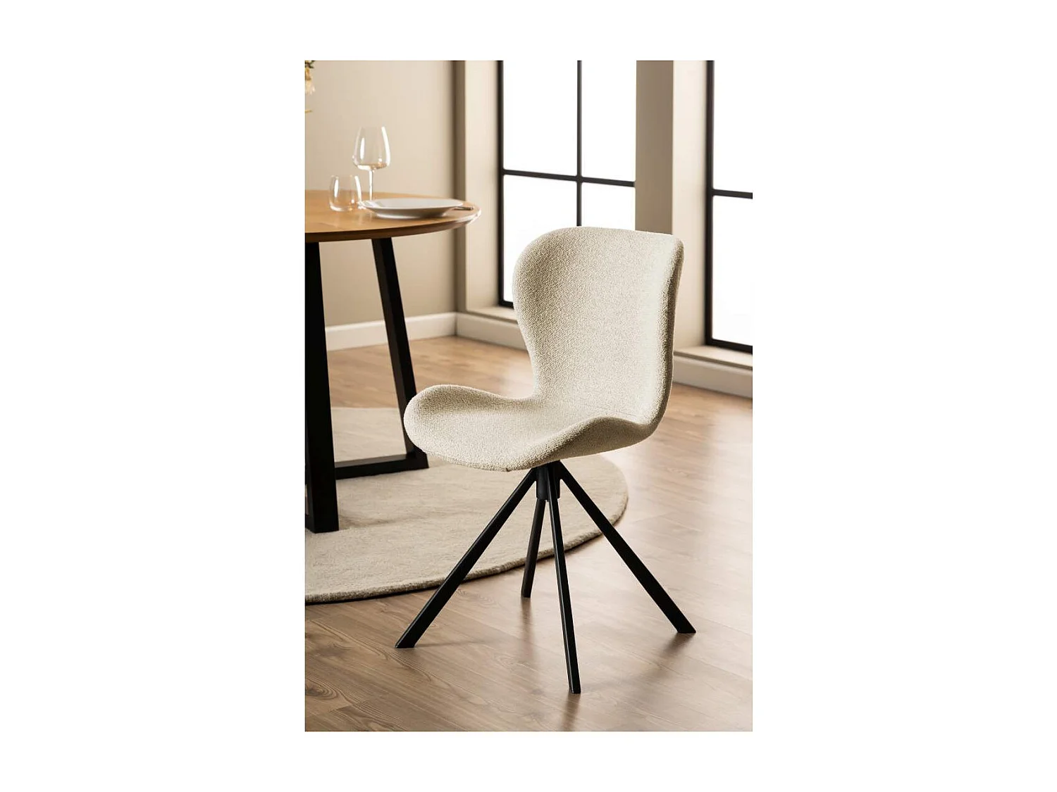 BatildaA1 Esszimmerstuhl Drehfunktion beige.