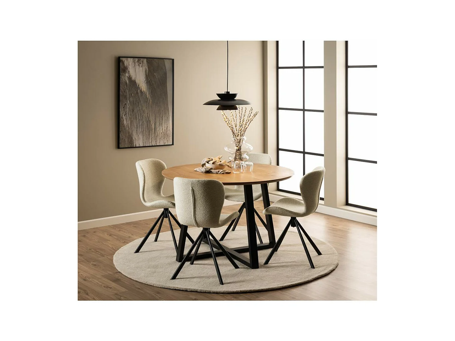 BatildaA1 chaise de salle à manger fonction pivotante beige.