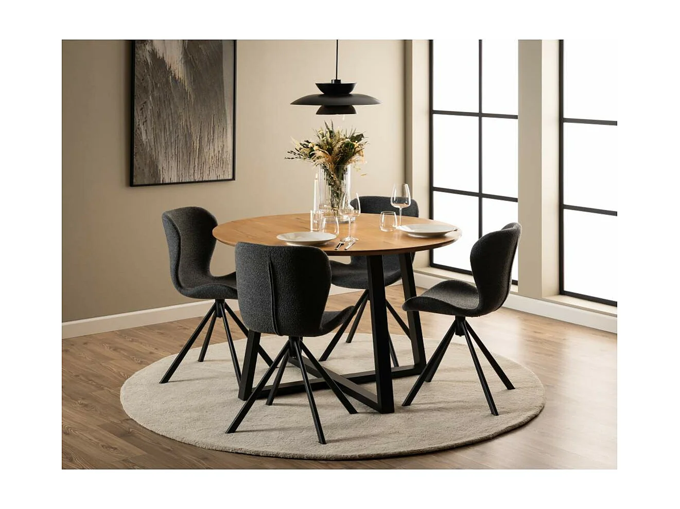 BatildaA1 Esszimmerstuhl Drehfunktion grau.