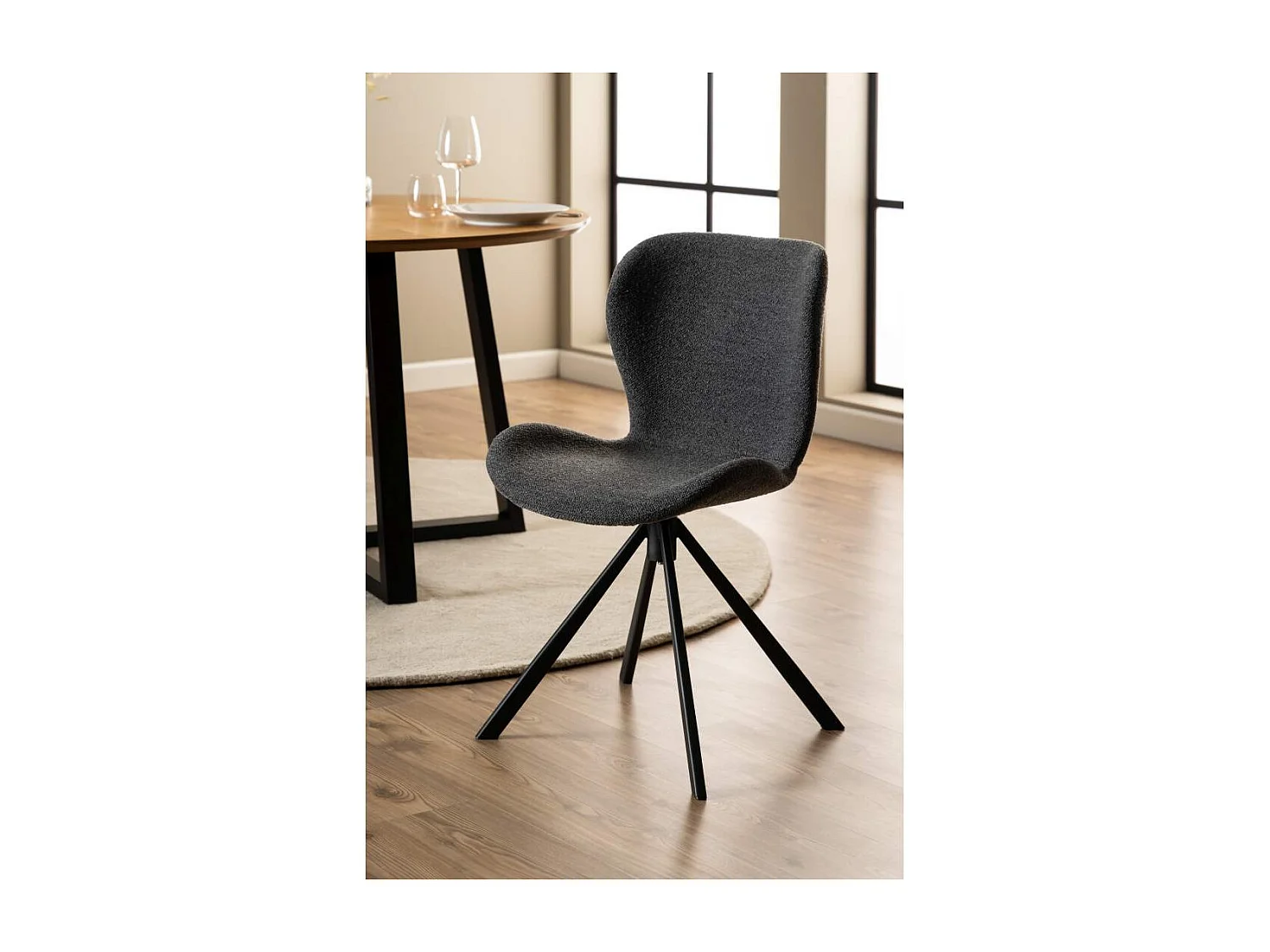 BatildaA1 Esszimmerstuhl Drehfunktion grau.