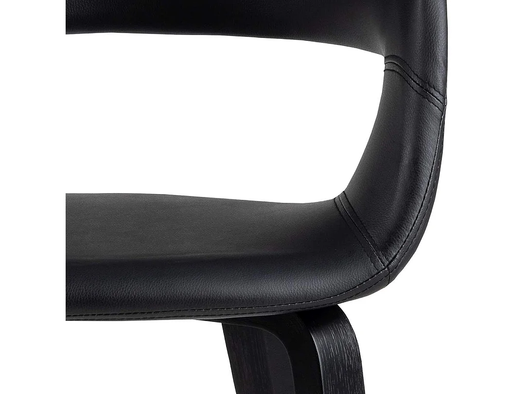 Nova Esszimmerstuhl mit Armlehne PU Kunstleder schwarz.