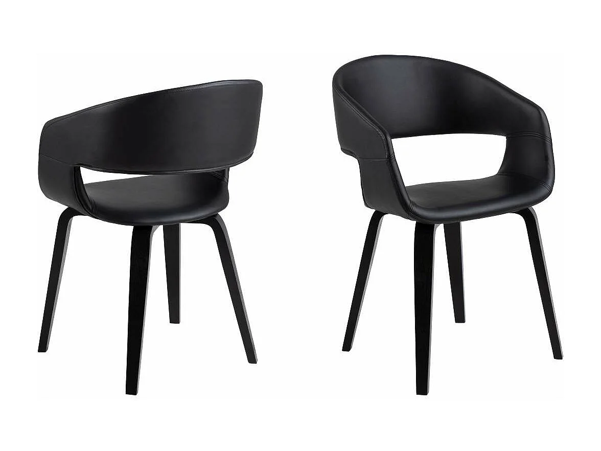 Nova Esszimmerstuhl mit Armlehne PU Kunstleder schwarz.