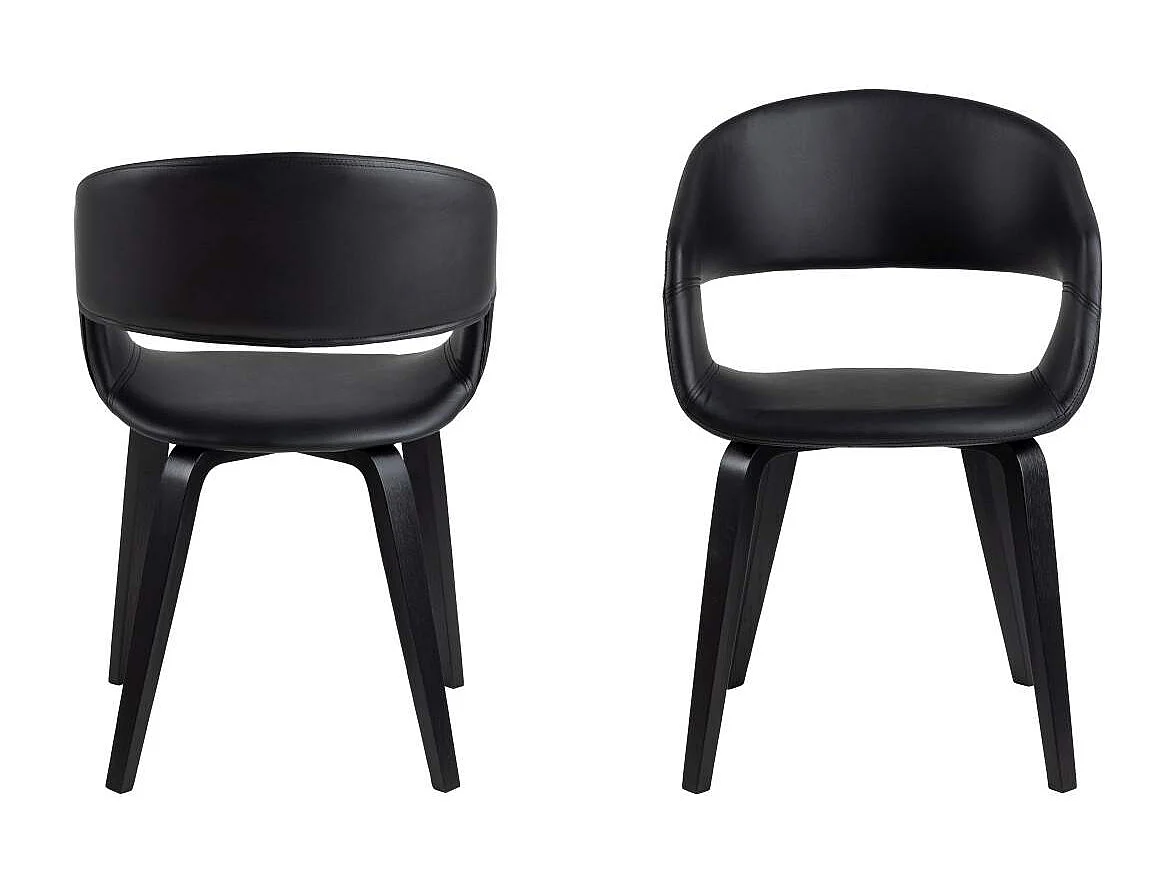 Nova Esszimmerstuhl mit Armlehne PU Kunstleder schwarz.