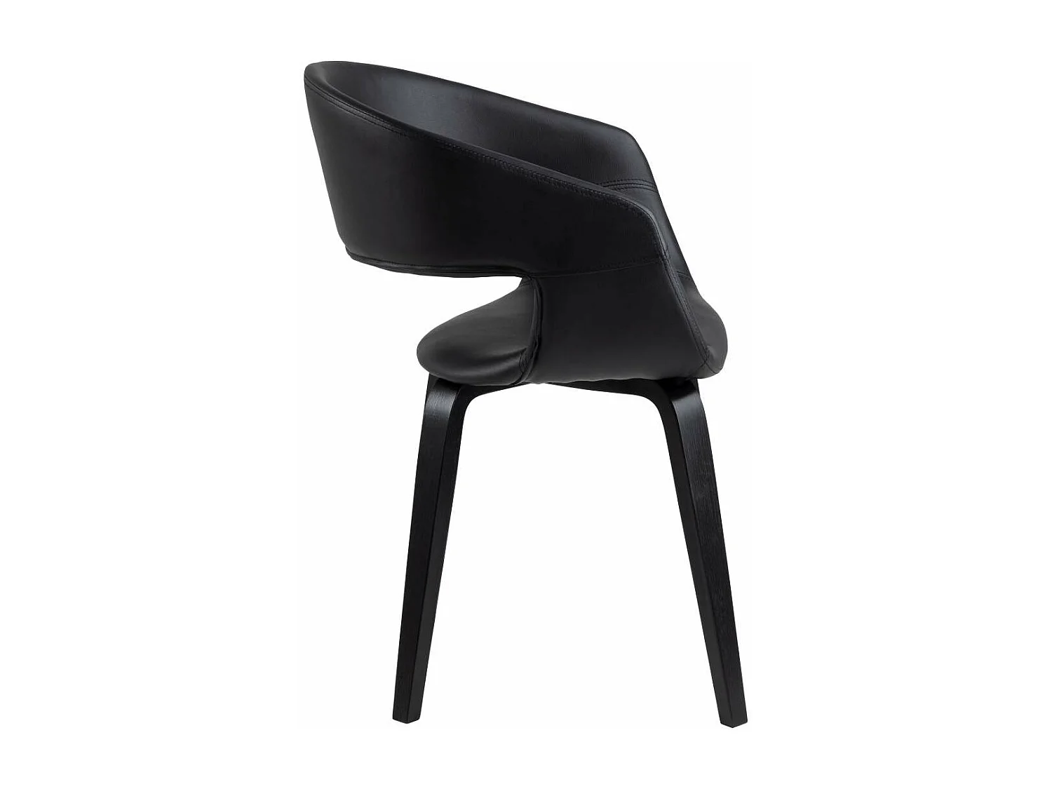 Nova Esszimmerstuhl mit Armlehne PU Kunstleder schwarz.