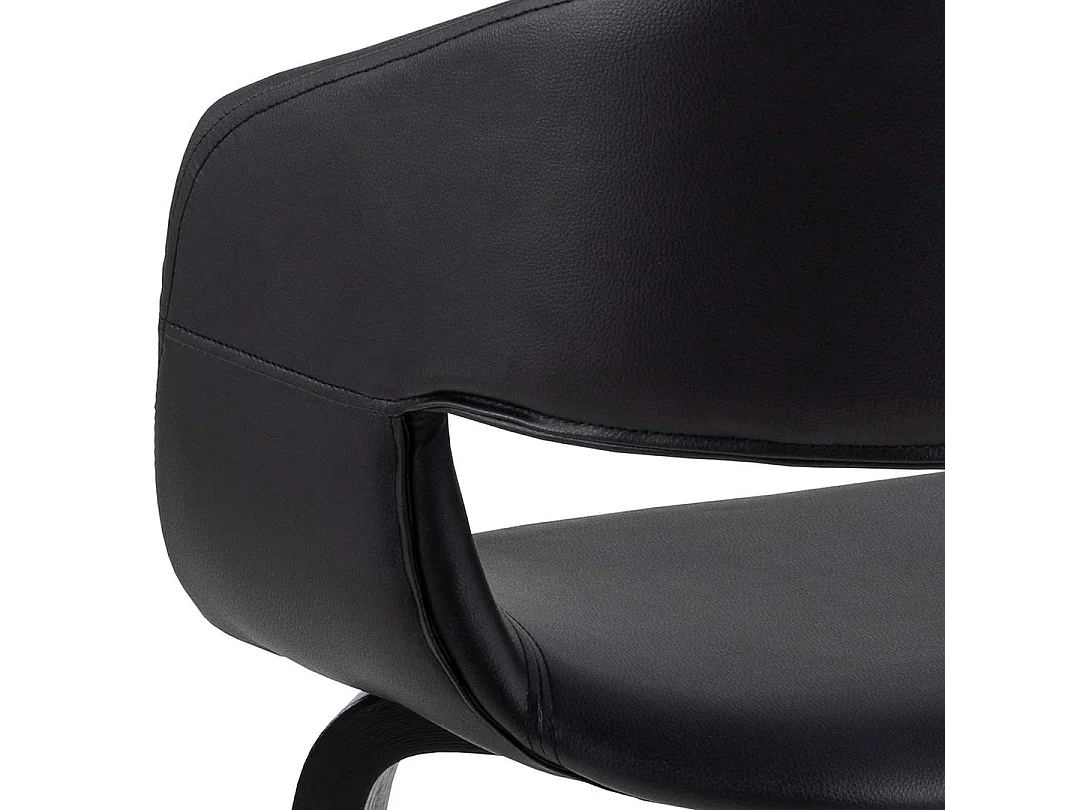 Nova Esszimmerstuhl mit Armlehne PU Kunstleder schwarz.