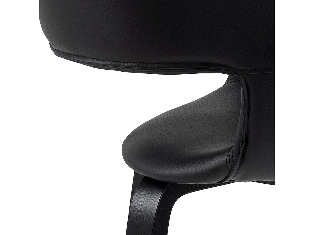 Nova Esszimmerstuhl mit Armlehne PU Kunstleder schwarz.
