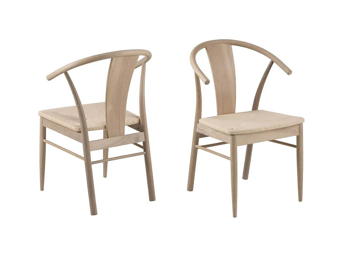 Janik chaise de salle à manger avec accoudoirs chêne.