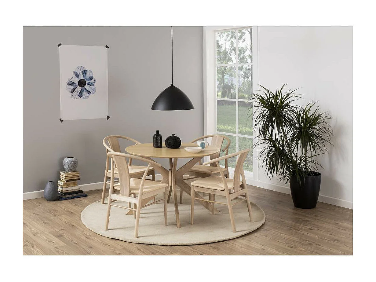 Maniks eetkamerstoel met armleuningen eik.