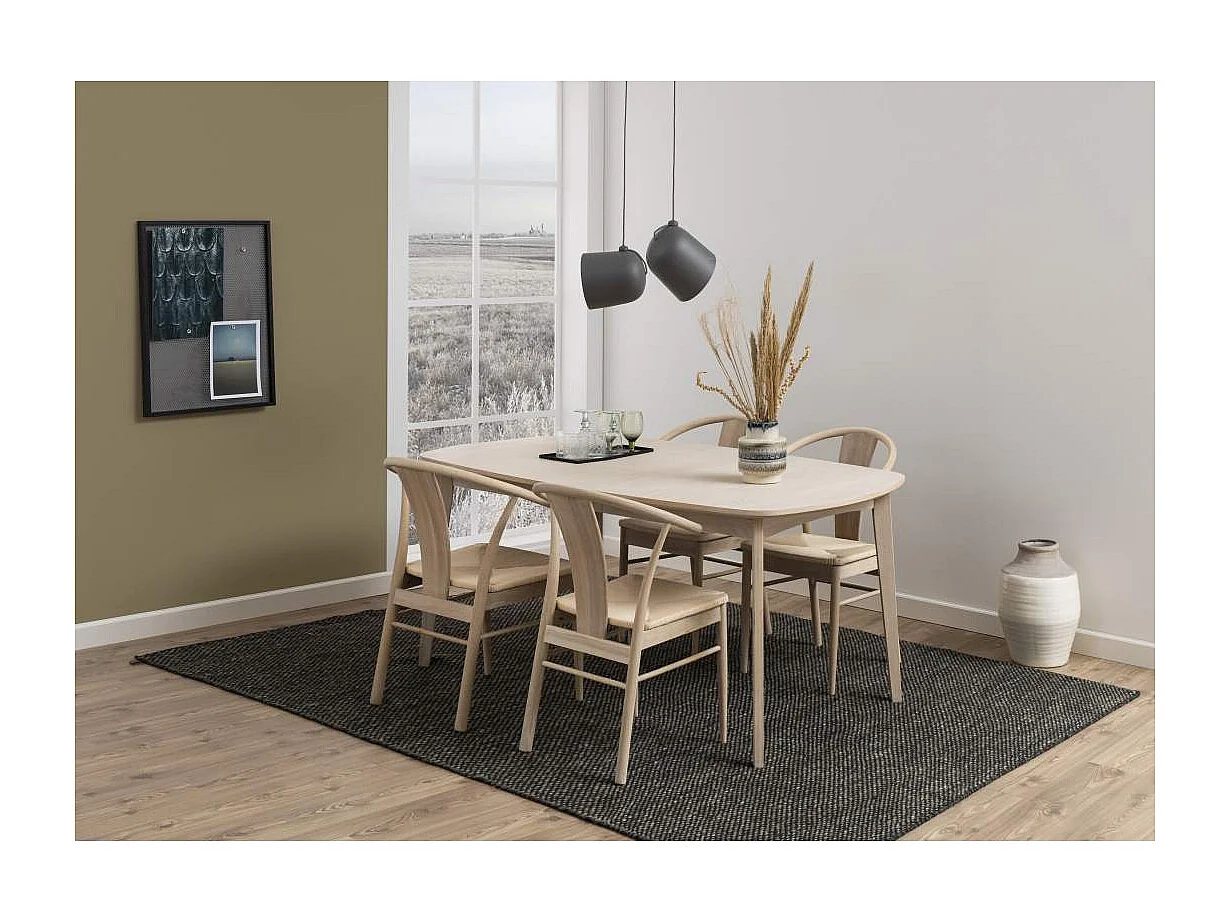 Maniks eetkamerstoel met armleuningen eik.