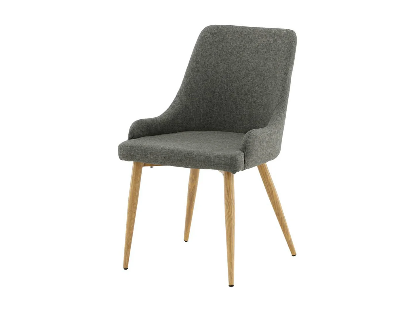 Plaza chaise de salle à manger avec accoudoirs gris foncé, chêne décor