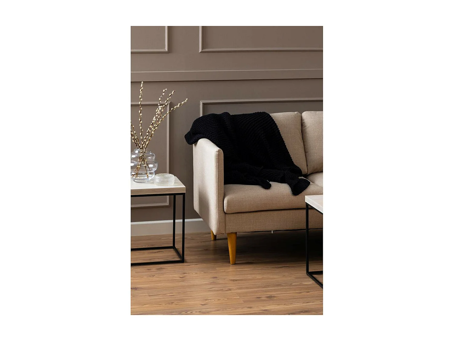 Milly canapé chaise longue tourné vers la droite ou la gauche beige.