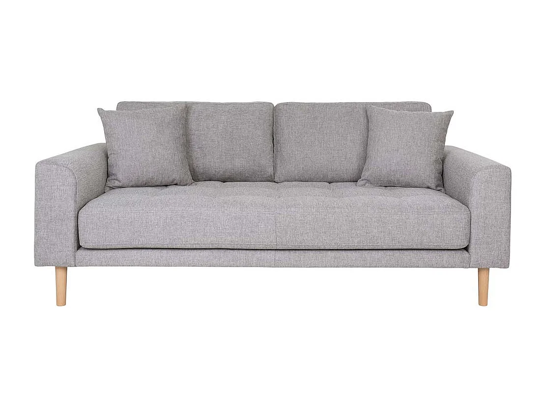 Lido bank 2,5 persoons met 2 kussens lichtgrijs.