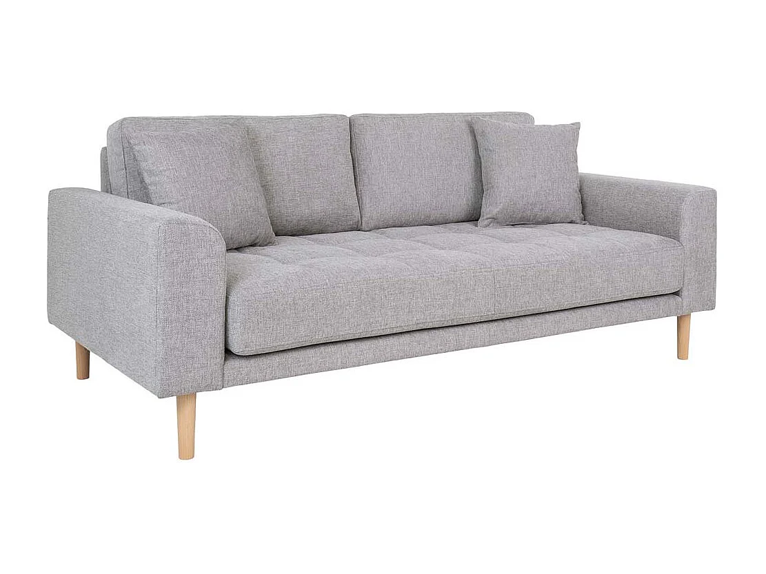 Lido bank 2,5 persoons met 2 kussens lichtgrijs.