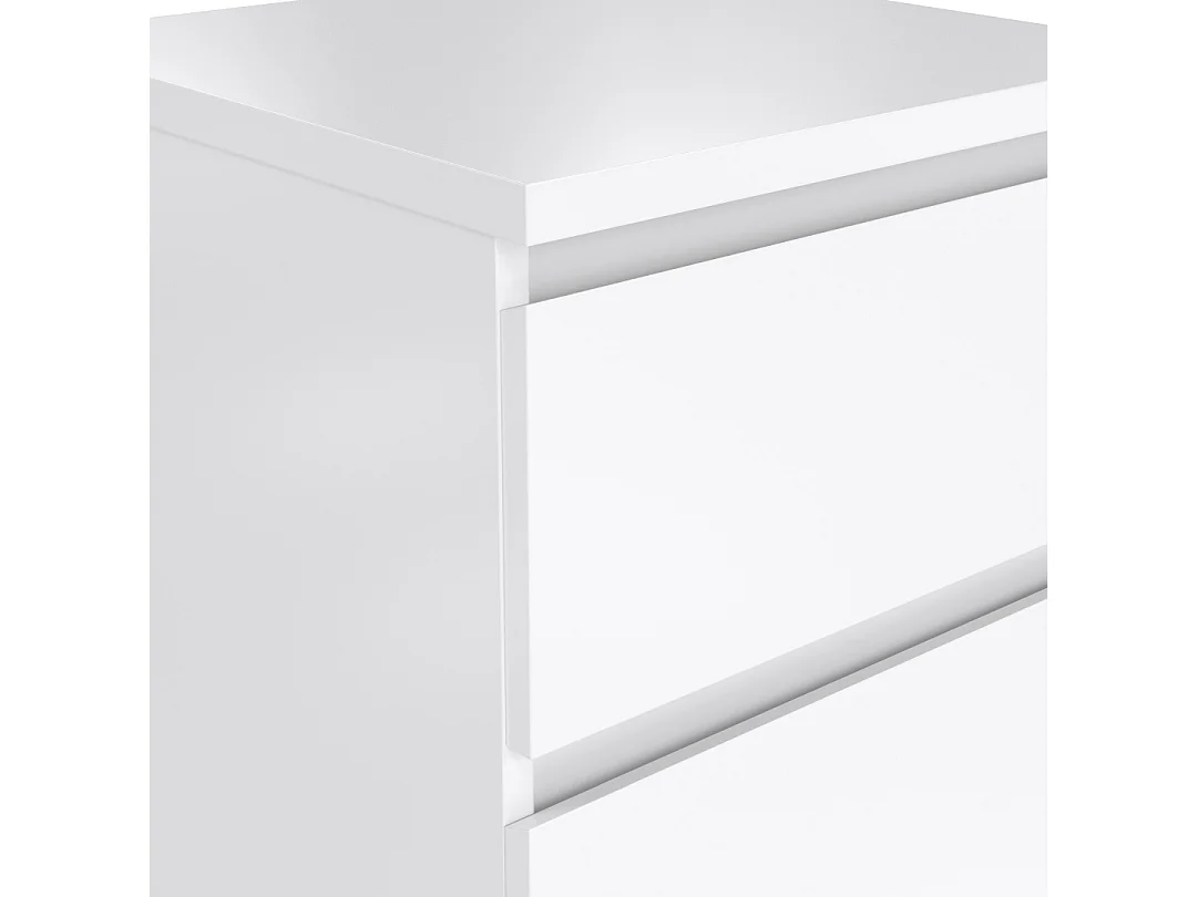 Naia table de nuit porte réversible 1 porte 1 tiroir blanc brillant.