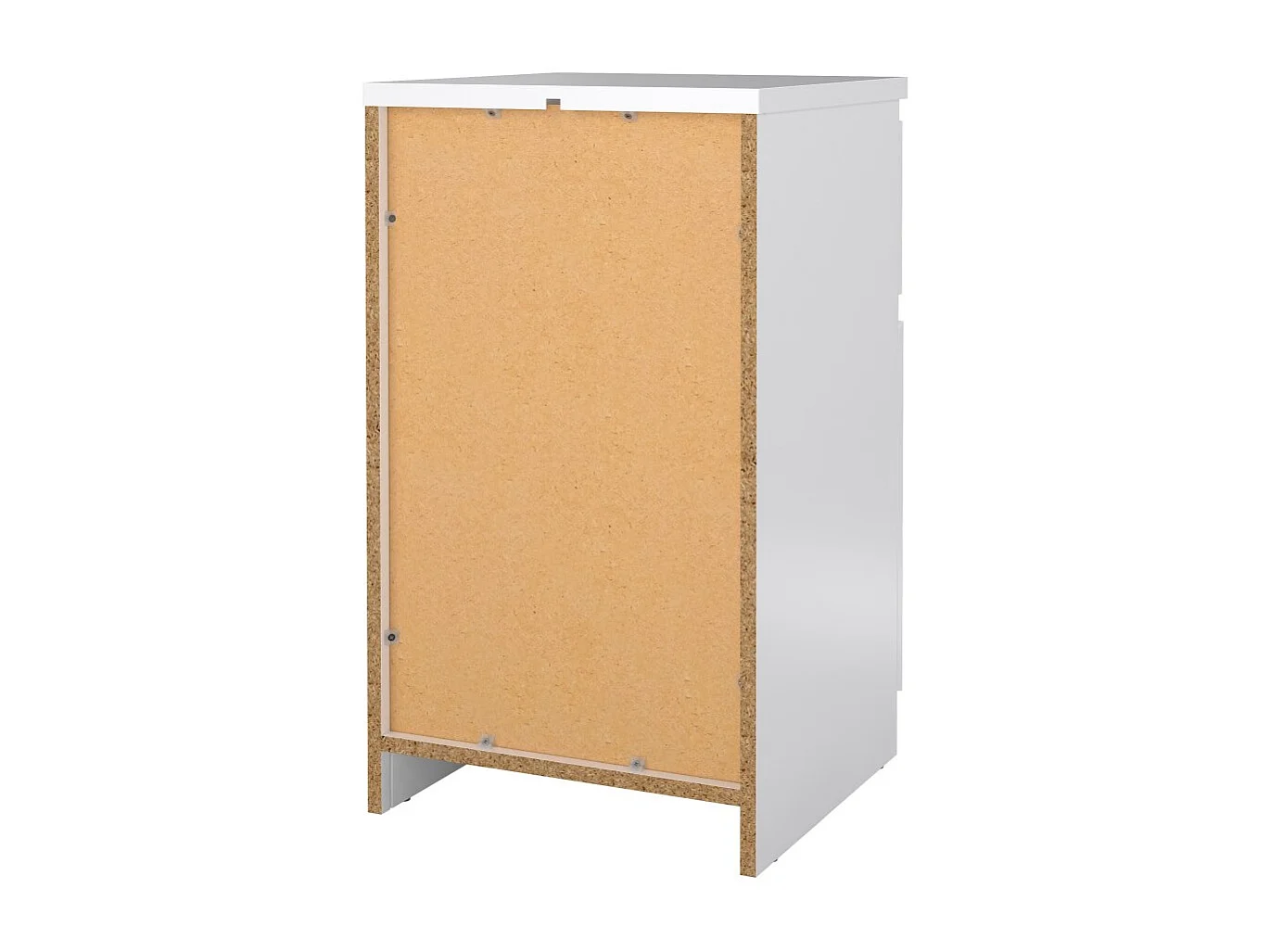 Naia table de nuit porte réversible 1 porte 1 tiroir blanc brillant.