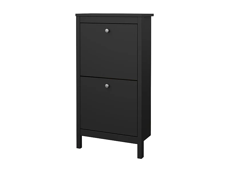 Madrid Schuhschrank 2 Klaptüren schwarz matt.