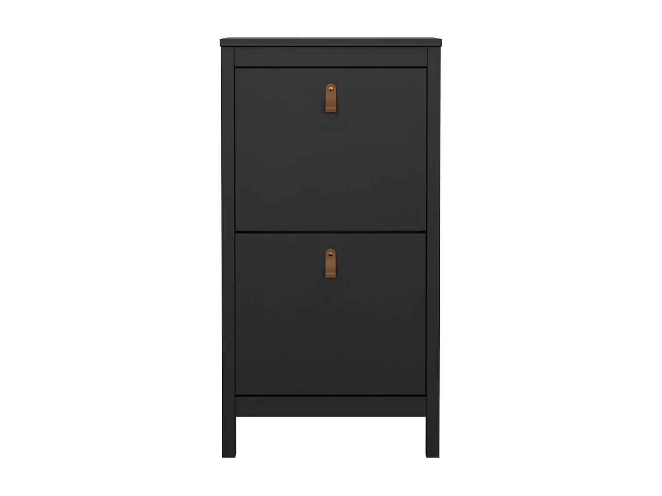 Madrid meuble à chaussures 2 claquement de portes noir mat.