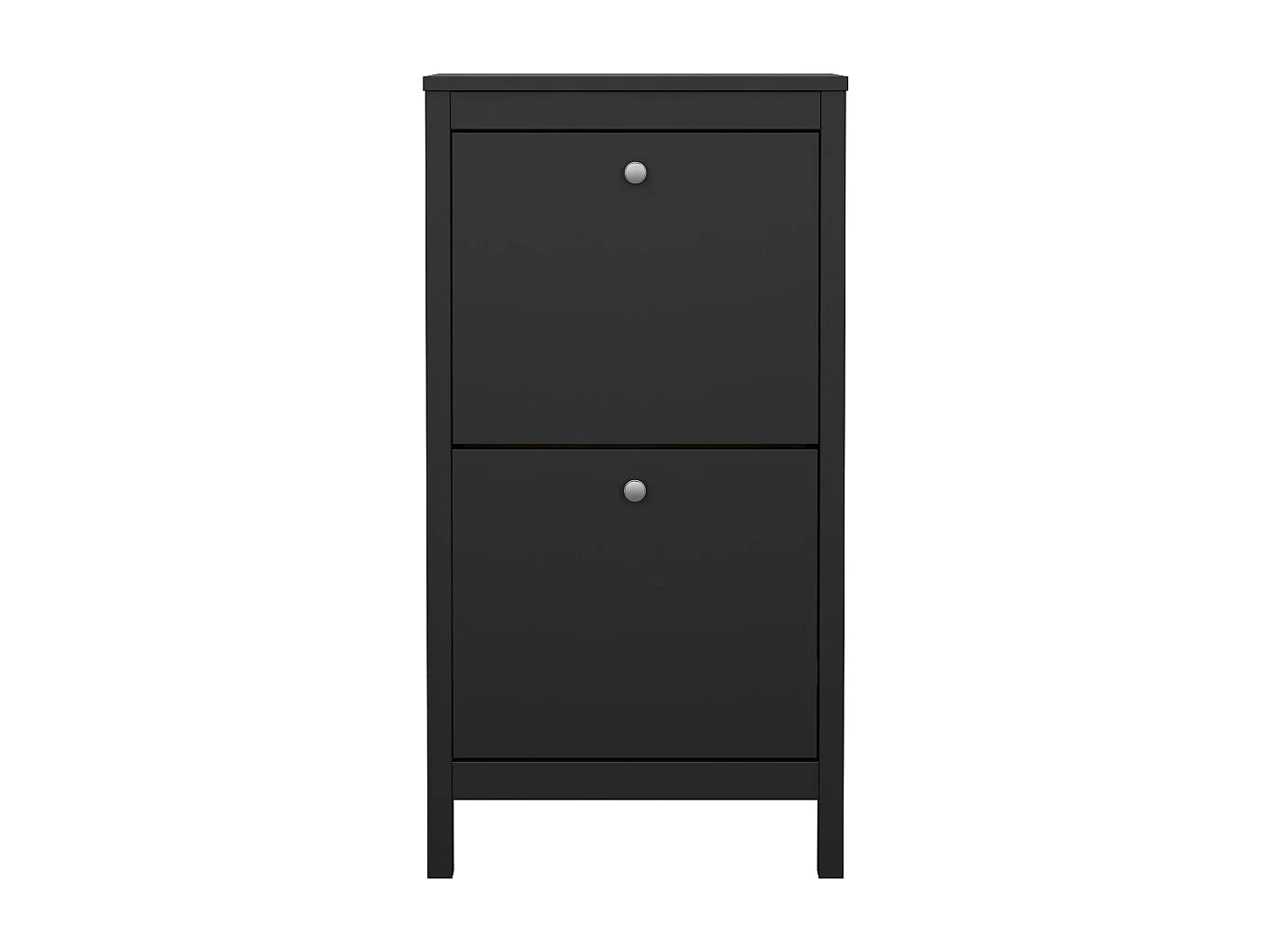 Madrid meuble à chaussures 2 claquement de portes noir mat.