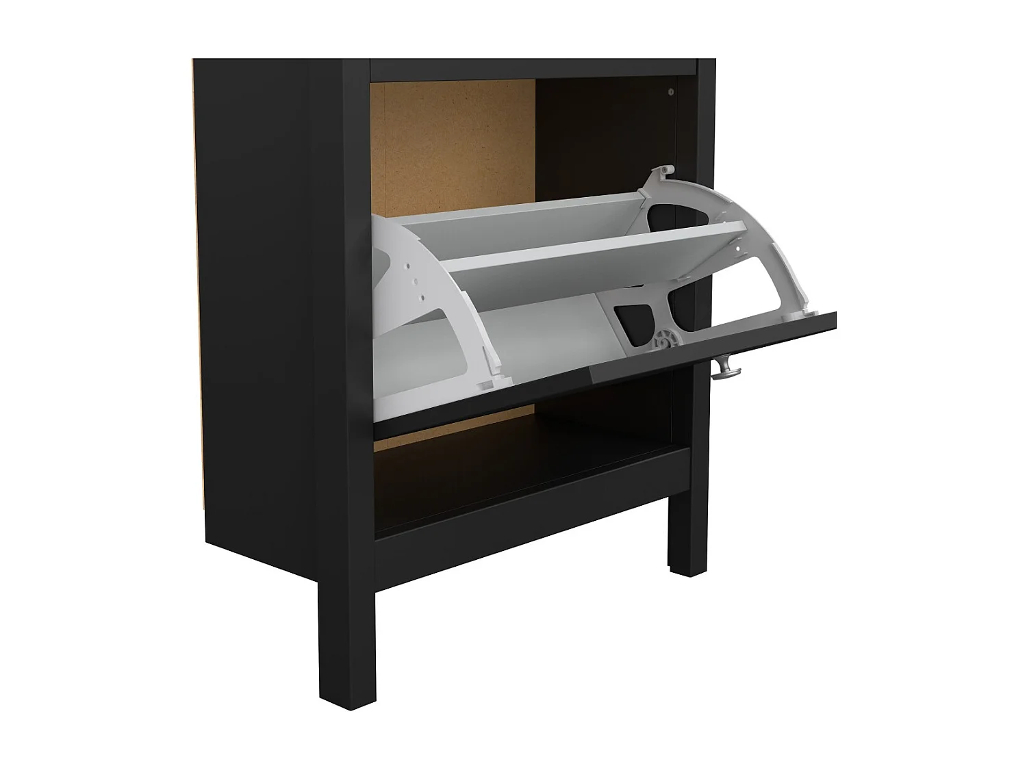 Madrid meuble à chaussures 2 claquement de portes noir mat.