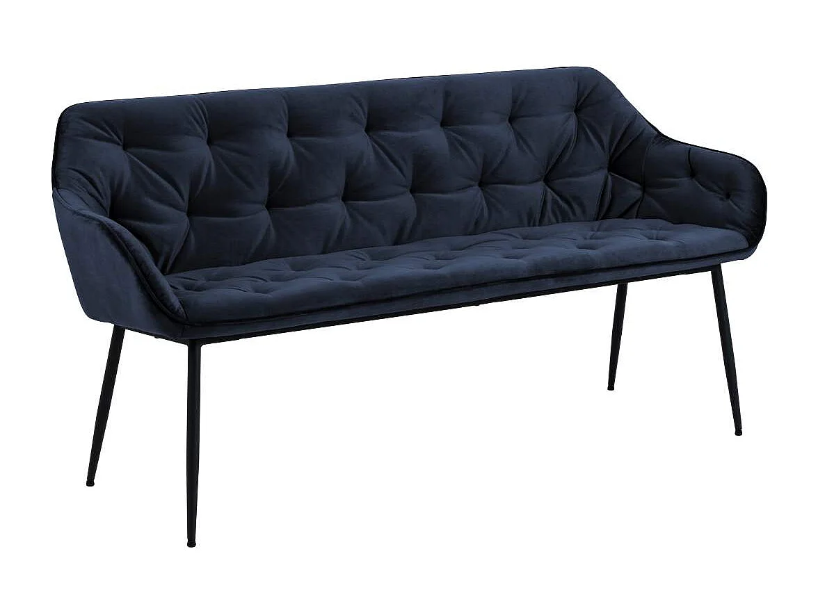 Brooke chaise de salle à manger canapé banc velours bleu.