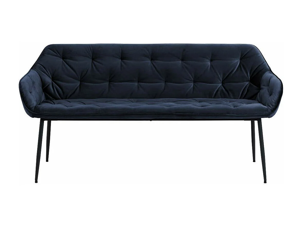 Brooke chaise de salle à manger canapé banc velours bleu.