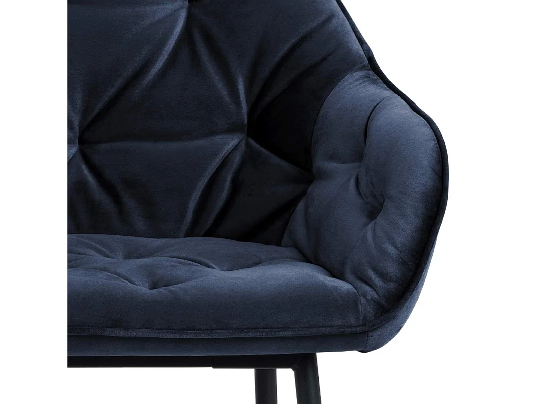 Brooke chaise de salle à manger canapé banc velours bleu.