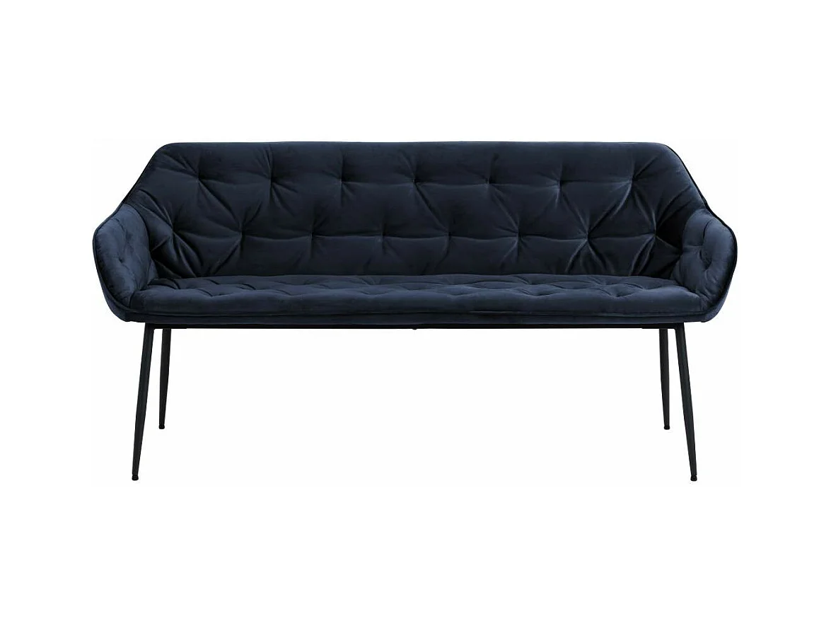 Brooke chaise de salle à manger canapé banc velours bleu.