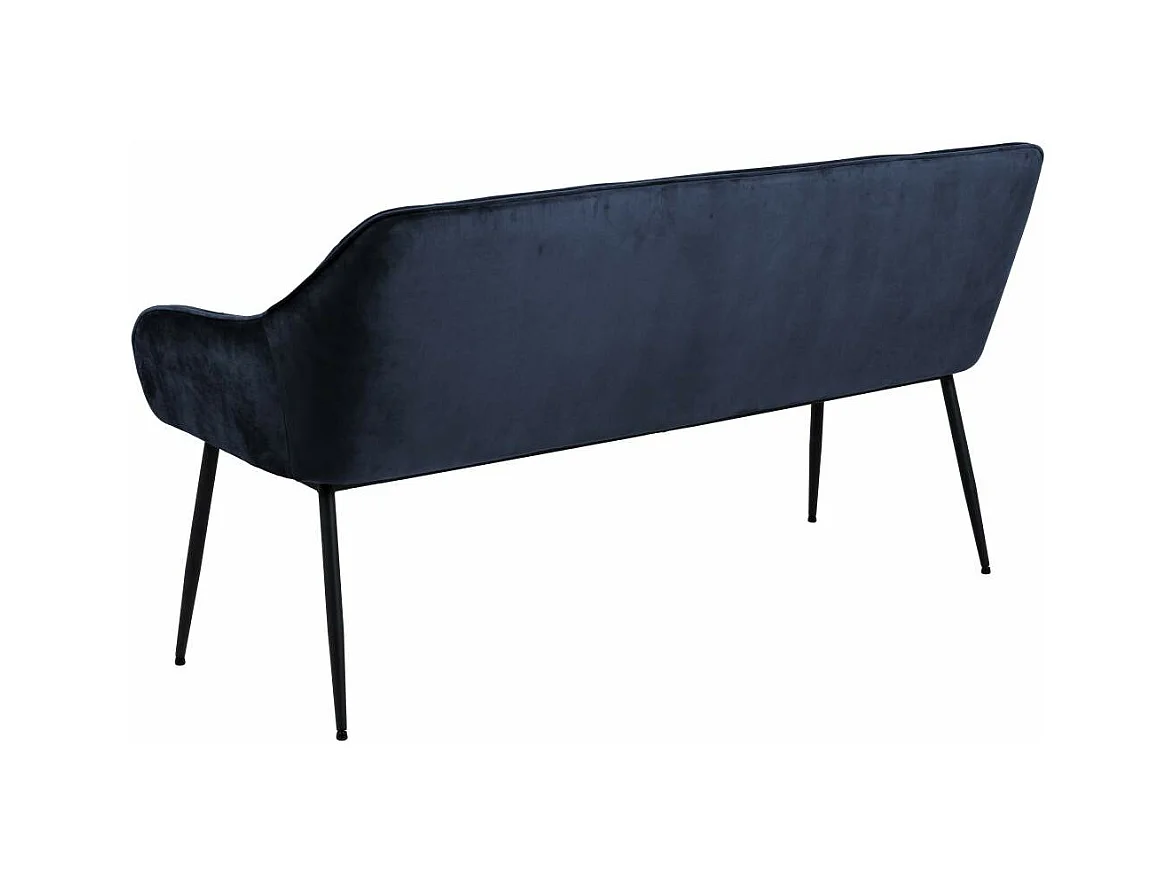 Brooke chaise de salle à manger canapé banc velours bleu.