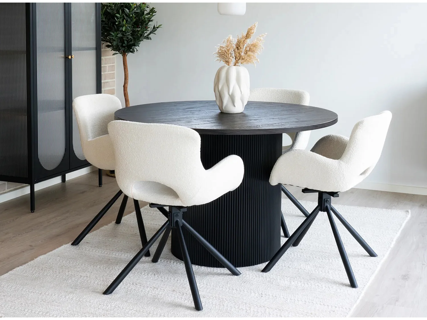 Souka licht eiken melamine uitschuifbare tafel 160-200 cm-Kleur Bruin