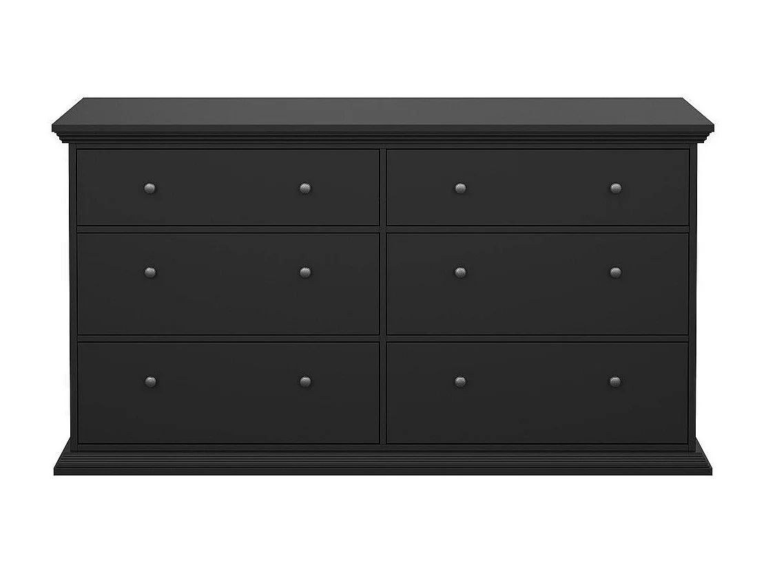 North Kommode 6 Schubladen schwarz matt.