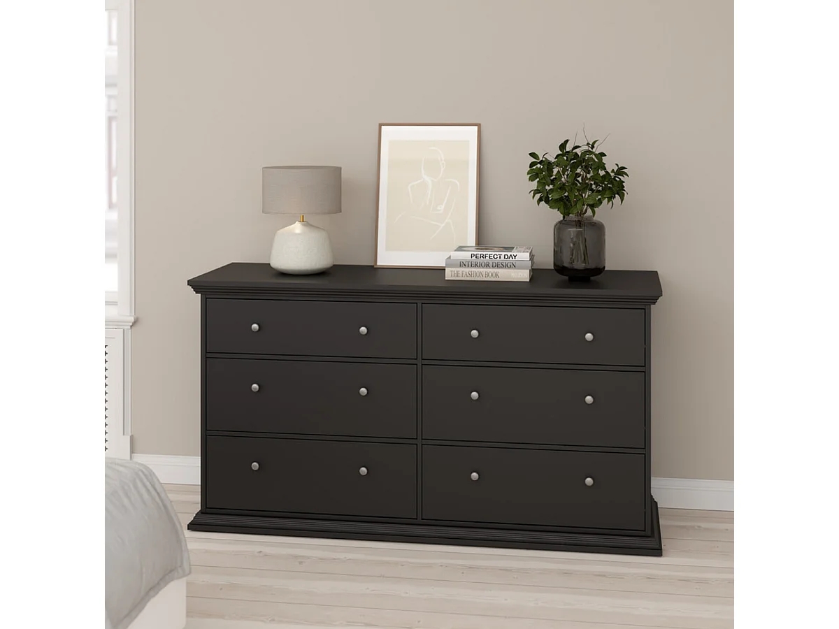 North Kommode 6 Schubladen schwarz matt.