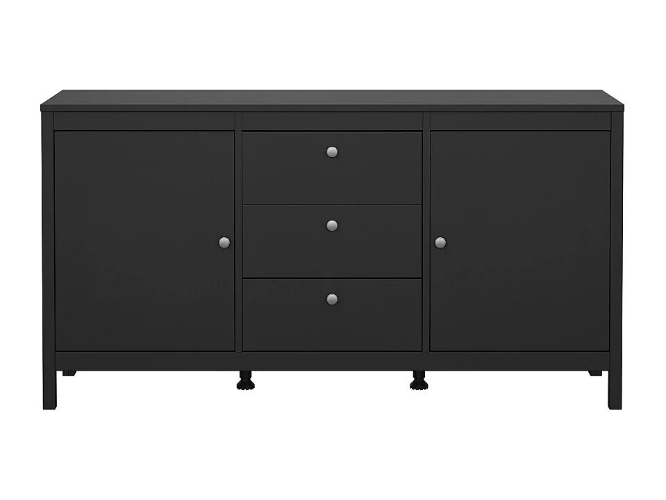 Madrid buffet 2 portes 3 tiroirs noir mat.