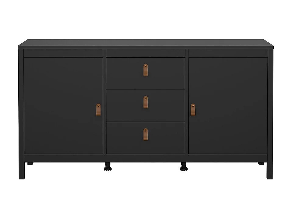Madrid buffet 2 portes 3 tiroirs noir mat.