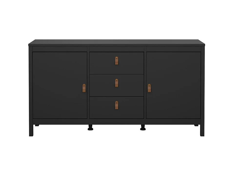 Madrid dressoir 2 deuren 3 laden zwart mat.