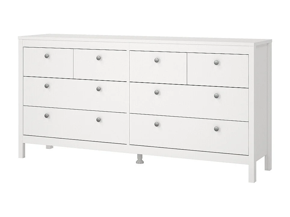 Madrid commode 8 tiroirs blanc.