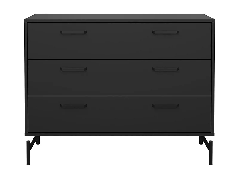 Dana commode 3 tiroirs noir mat.