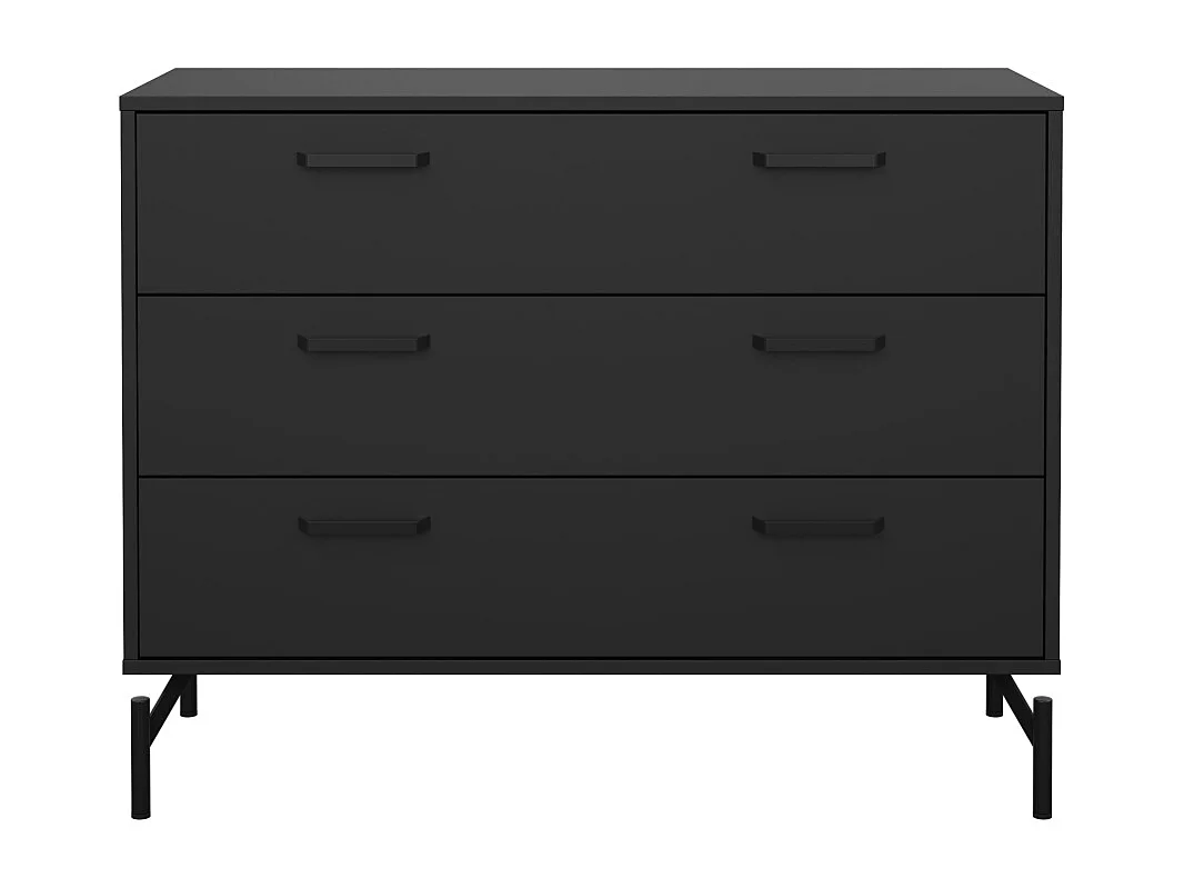 Dana commode 3 tiroirs noir mat.