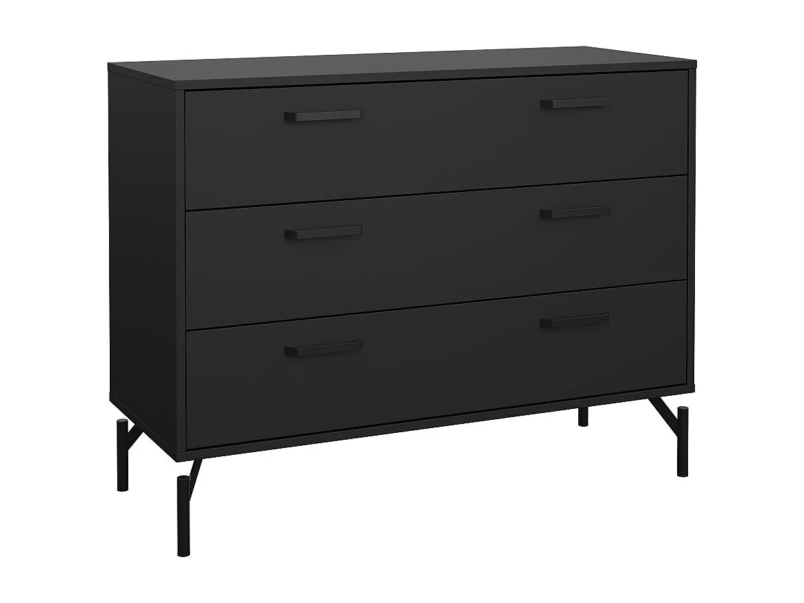 Dana commode 3 tiroirs noir mat.