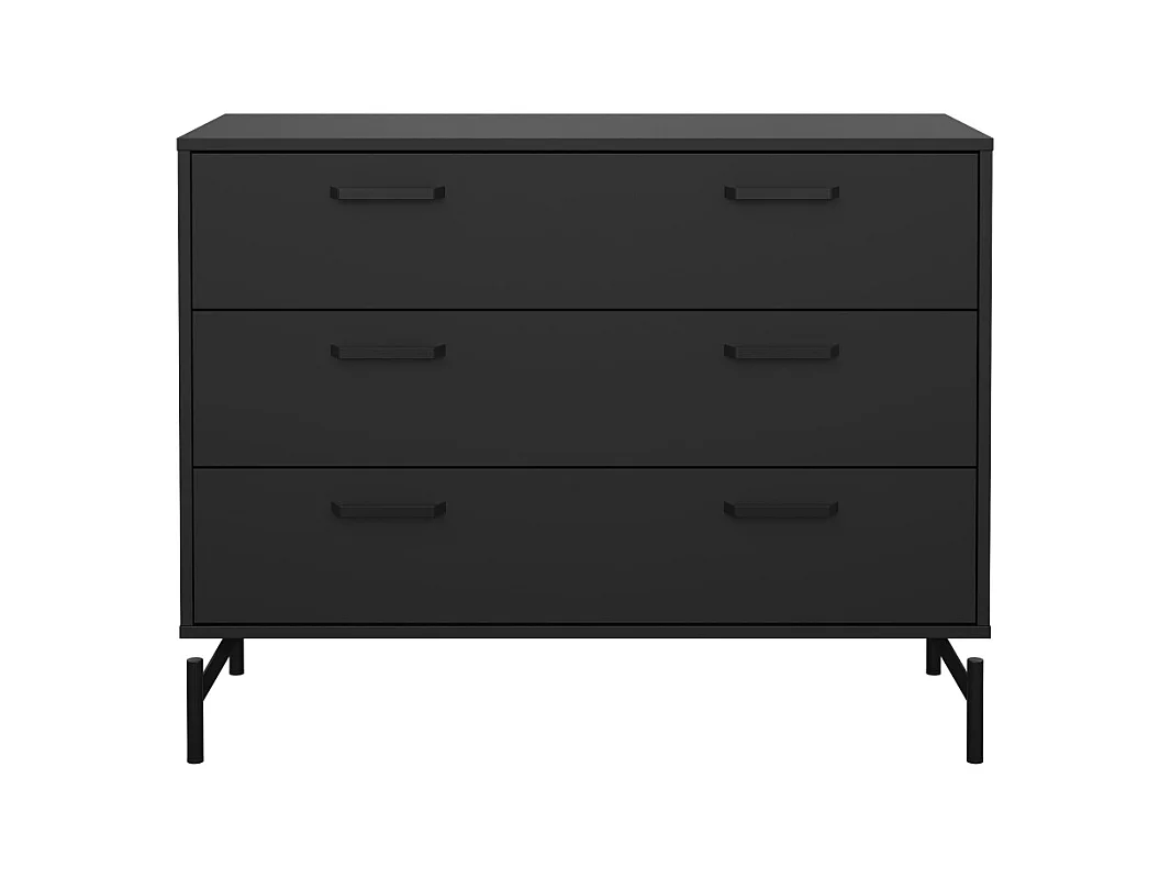 Dana commode 3 tiroirs noir mat.