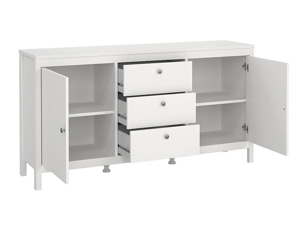 Madrid buffet 2 portes 3 tiroirs blanc.
