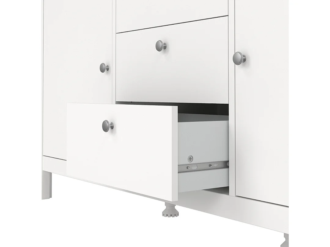 Madrid buffet 2 portes 3 tiroirs blanc.