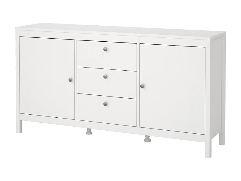 Madrid buffet 2 portes 3 tiroirs blanc.