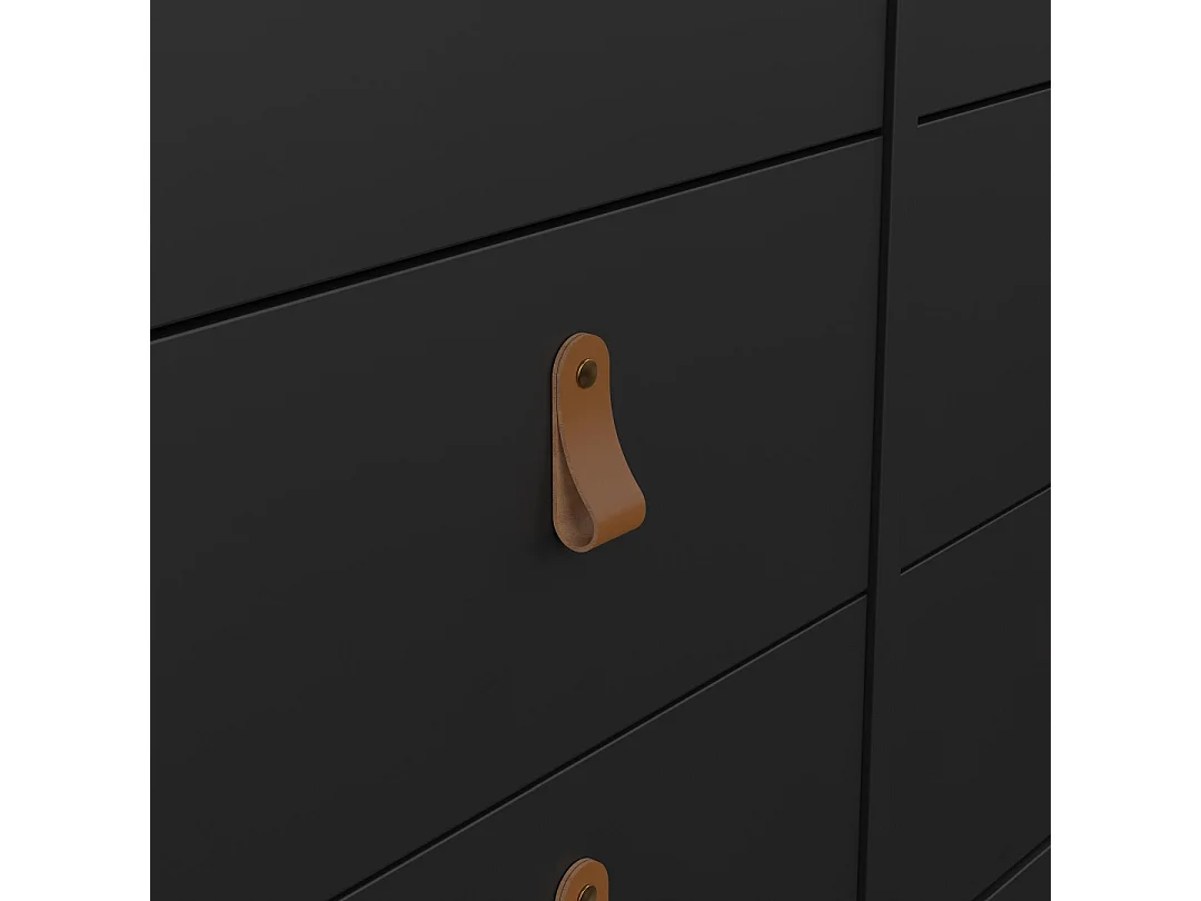 Madrid Kommode 8 Schubladen schwarz matt.