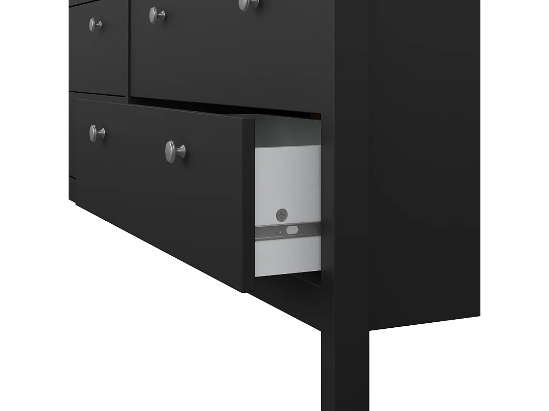 Madrid commode 8 tiroirs noir mat.