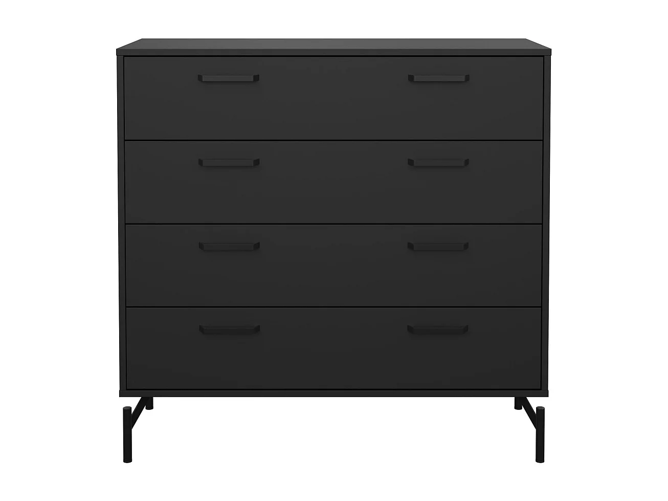 Dana Kommode 4 Schubladen schwarz matt.