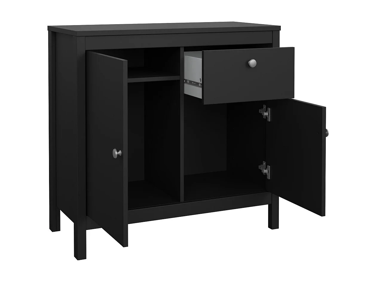 Madrid Sideboard 2 Türen 1 Schublade schwarz matt.