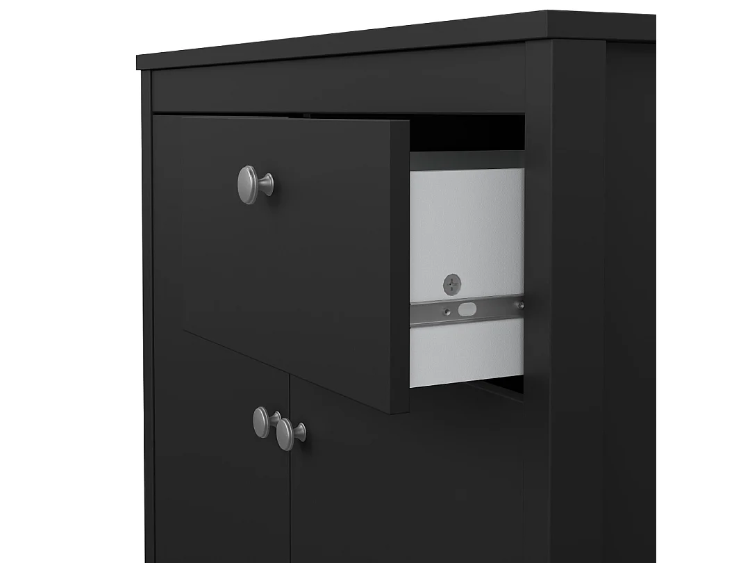 Madrid Sideboard 2 Türen 1 Schublade schwarz matt.