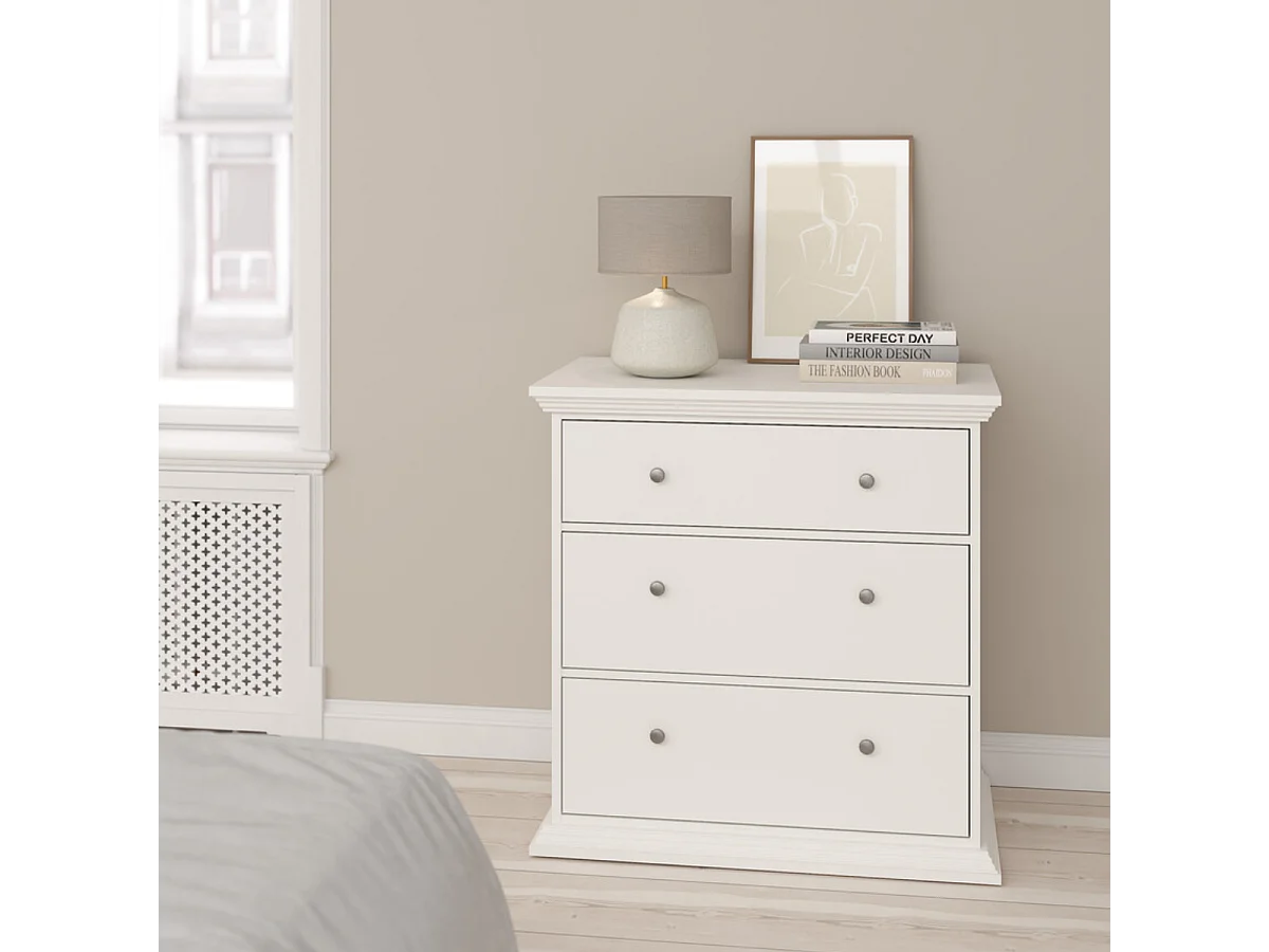 North Kommode 3 Schubladen weiß.