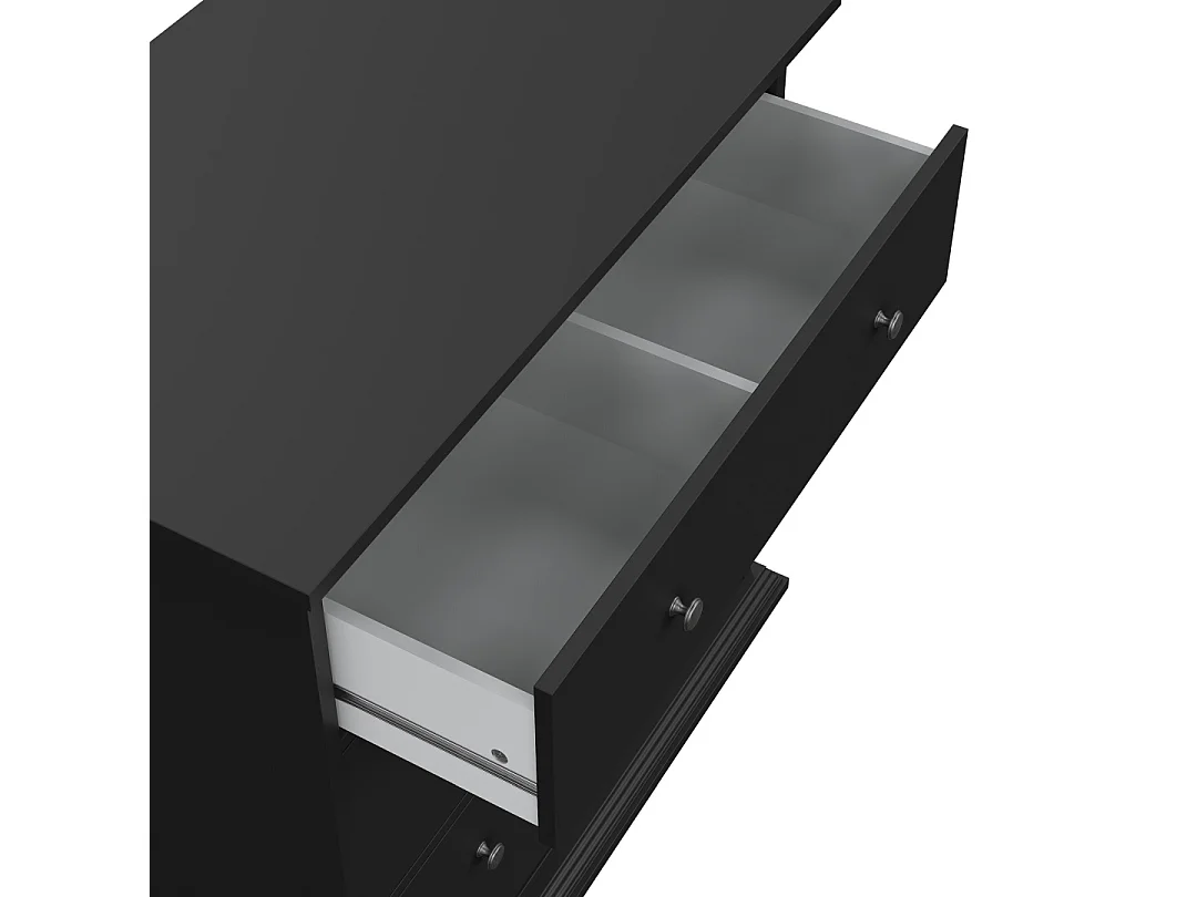 North Kommode 3 Schubladen schwarz matt.